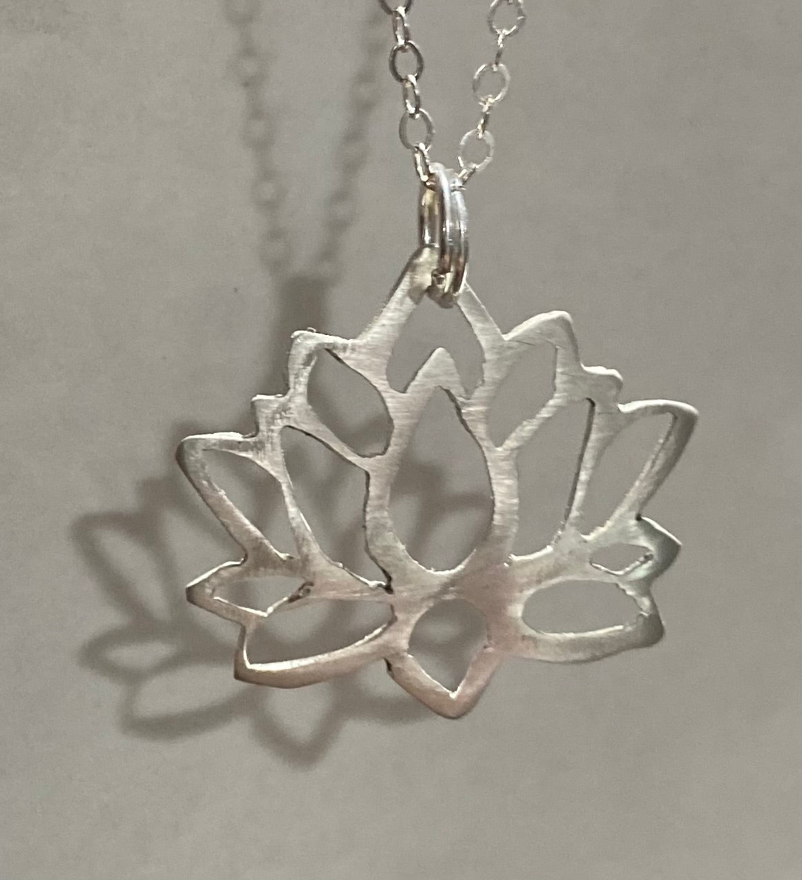 Sterling Silver Lotus Flower Pendant Necklace