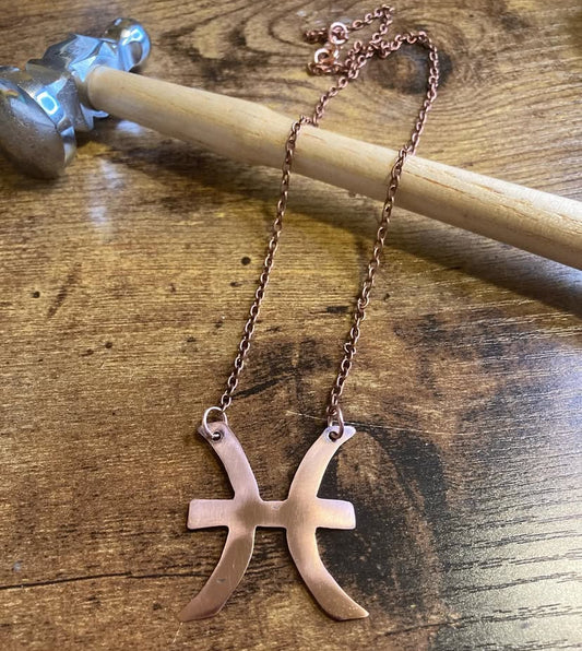 Pisces Zodiac in Copper