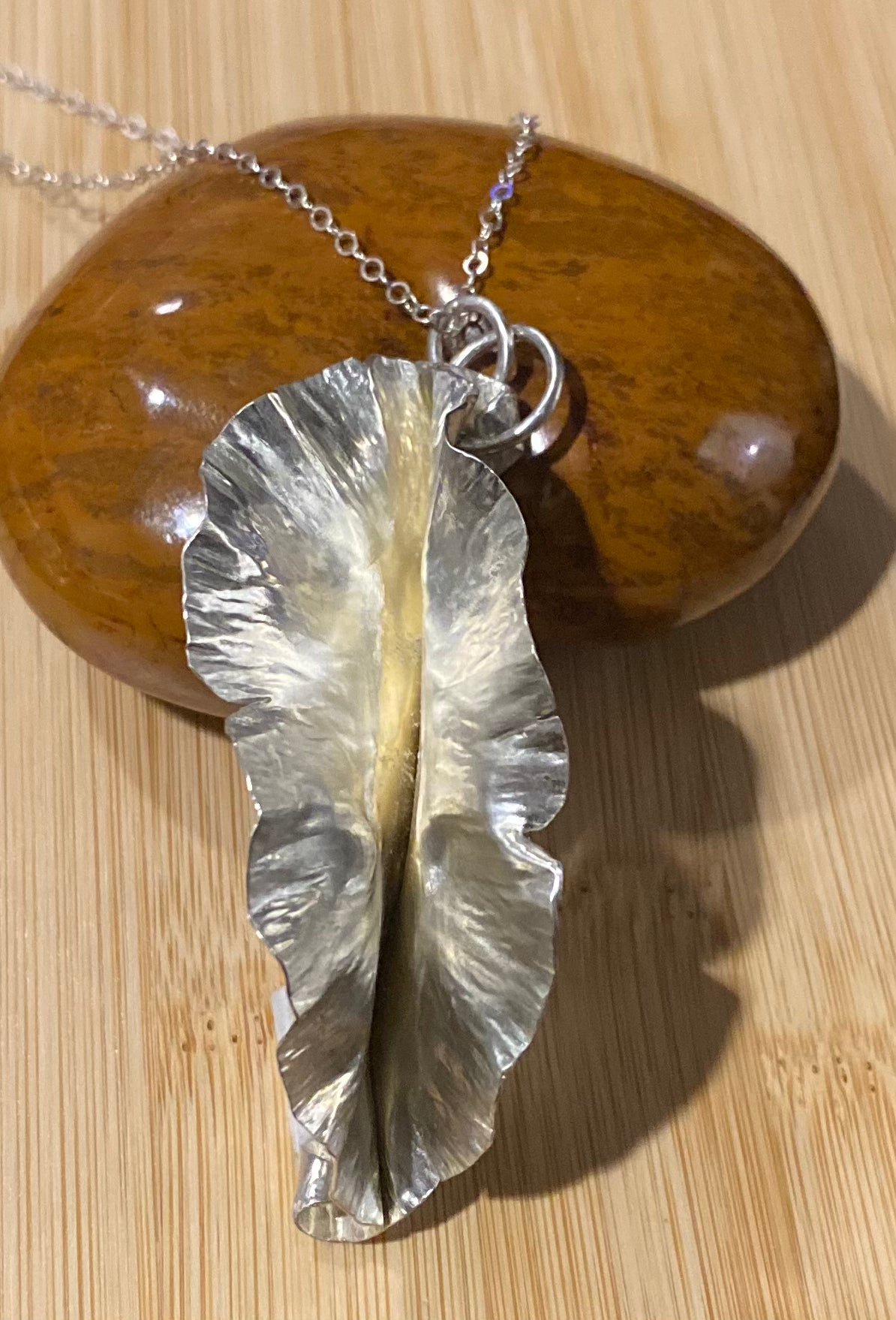 Sterling Silver Organia Leaf Pendant