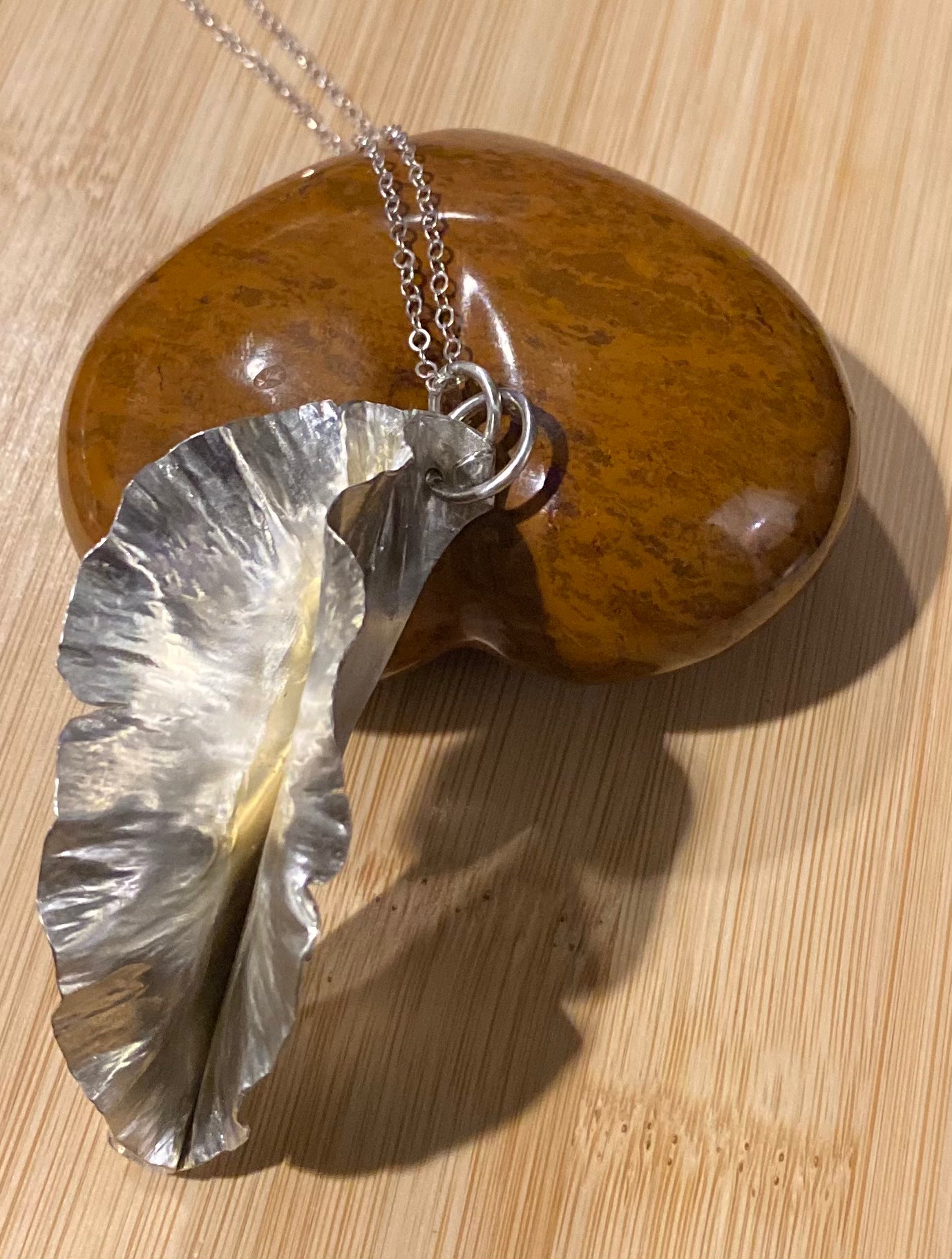 Sterling Silver Organia Leaf Pendant