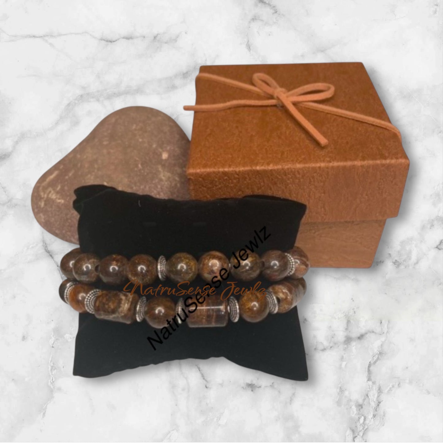 Bold Brown Bronzite Stretch Bracelet