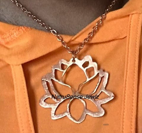 Copper Lotus Flower Pendant