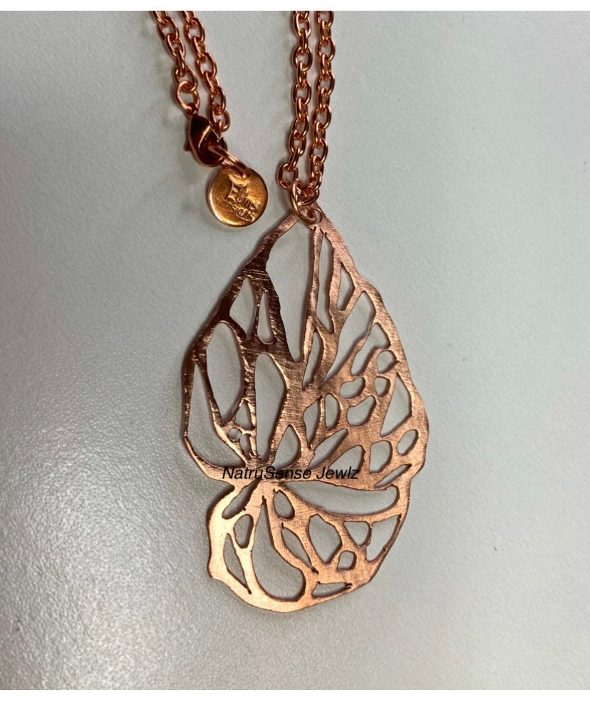 Copper Leaf Pendant Necklace