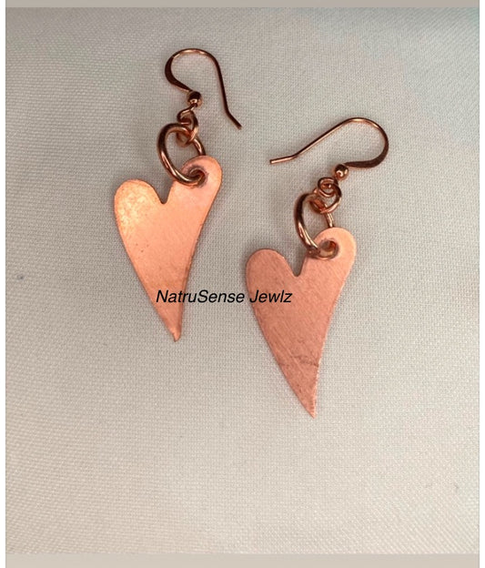 Copper Heart Earrings