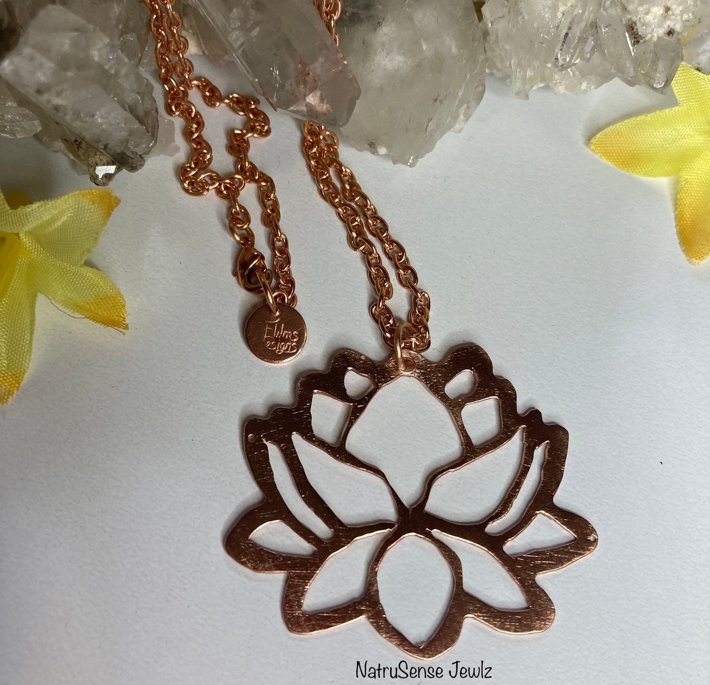 Copper Lotus Flower Pendant